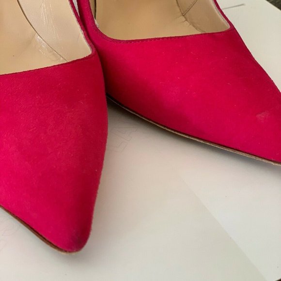 Manolo Blahnik - Hot Pink Heels (Suede Size 7.5) - Picture 4 of 14